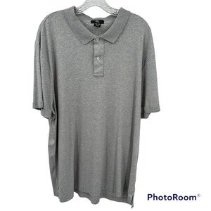 Calvin Klein Polo Gray Short Sleeve Top Split Sides Two Button Cotton Men Top 2X